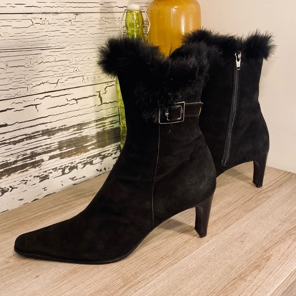 Aquatalia Black Suede Ankle Boots by Marvin K. - Picture 6 of 14